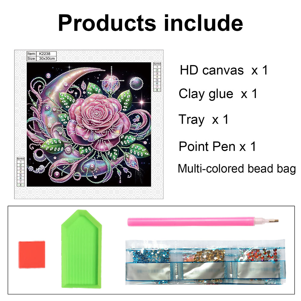 Diamond Painting - Partial Special Shaped - Flower (30*30CM)