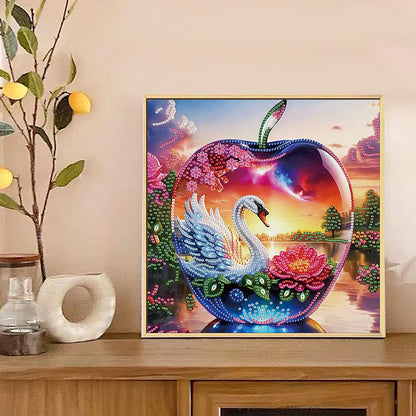 Diamond Painting - Partial Special Shaped - Crystal Ball Swan (30*30CM)