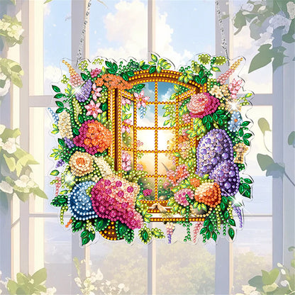 Acrylic Special Shape Village Diamond Painting Ornaments for Garden Window Decor