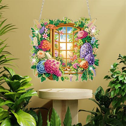 Acrylic Special Shape Village Diamond Painting Ornaments for Garden Window Decor