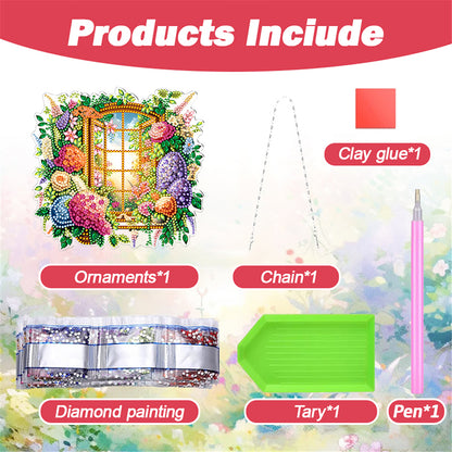 Acrylic Special Shape Village Diamond Painting Ornaments for Garden Window Decor