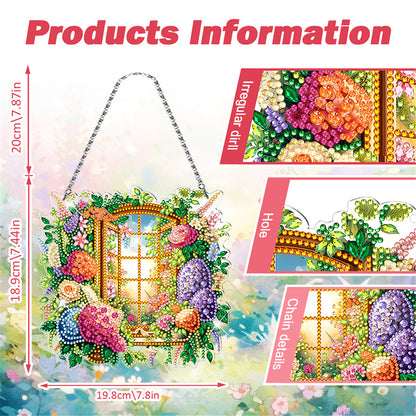 Acrylic Special Shape Village Diamond Painting Ornaments for Garden Window Decor