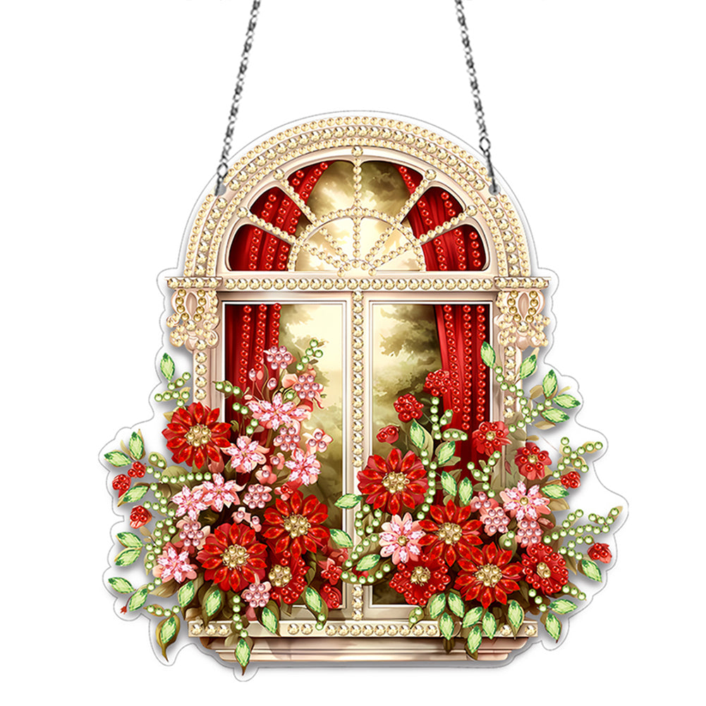 Acrylic Special Shape Village Diamond Painting Ornaments for Garden Window Decor