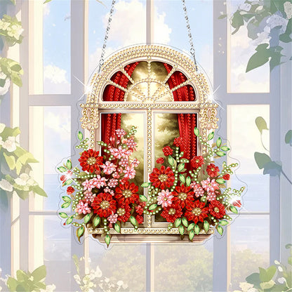 Acrylic Special Shape Village Diamond Painting Ornaments for Garden Window Decor