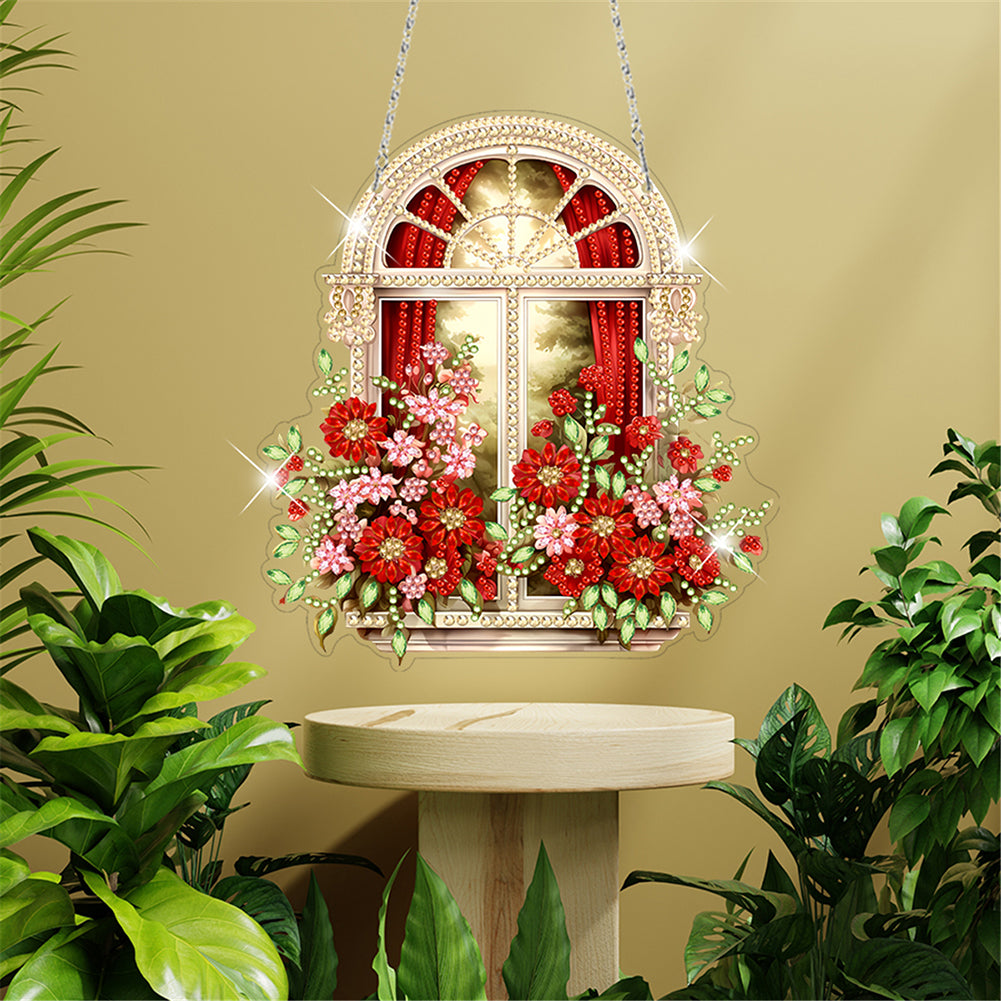 Acrylic Special Shape Village Diamond Painting Ornaments for Garden Window Decor