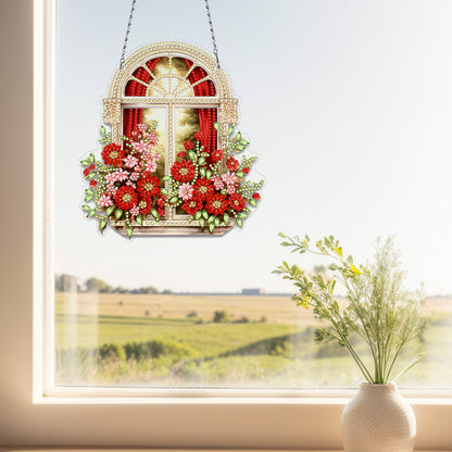 Acrylic Special Shape Village Diamond Painting Ornaments for Garden Window Decor