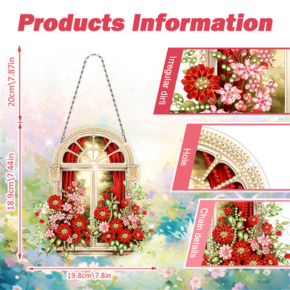 Acrylic Special Shape Village Diamond Painting Ornaments for Garden Window Decor