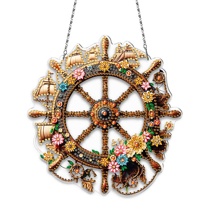 Acrylic Special Shape Village Diamond Painting Ornaments for Garden Window Decor