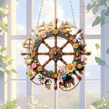 Acrylic Special Shape Village Diamond Painting Ornaments for Garden Window Decor