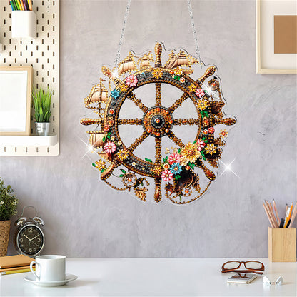 Acrylic Special Shape Village Diamond Painting Ornaments for Garden Window Decor