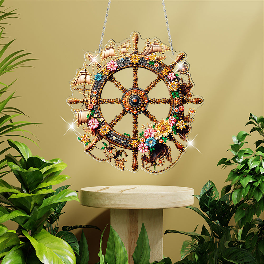 Acrylic Special Shape Village Diamond Painting Ornaments for Garden Window Decor