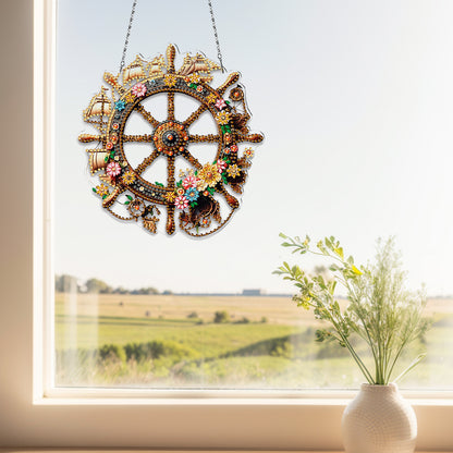 Acrylic Special Shape Village Diamond Painting Ornaments for Garden Window Decor