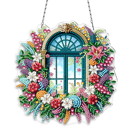 Acrylic Special Shape Village Diamond Painting Ornaments for Garden Window Decor