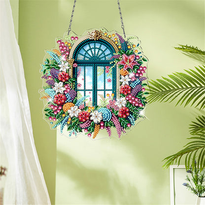 Acrylic Special Shape Village Diamond Painting Ornaments for Garden Window Decor