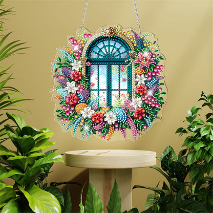 Acrylic Special Shape Village Diamond Painting Ornaments for Garden Window Decor