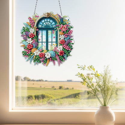 Acrylic Special Shape Village Diamond Painting Ornaments for Garden Window Decor