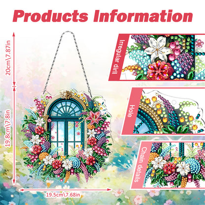 Acrylic Special Shape Village Diamond Painting Ornaments for Garden Window Decor