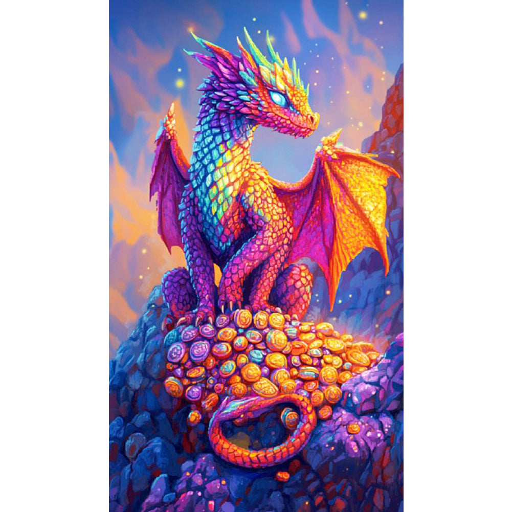 Diamond Painting - Full Square - Dragon On Gold Coin (40*70CM)