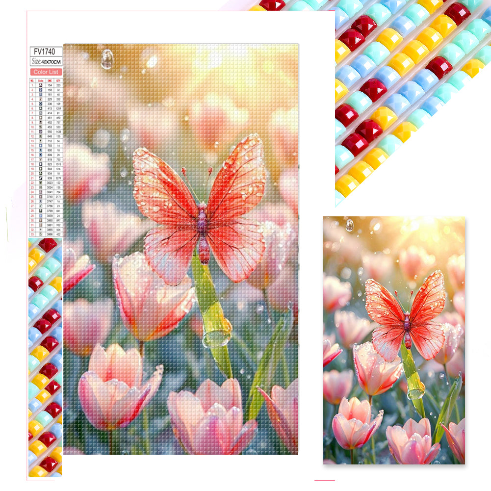 Diamond Painting - Full Square - Pink Butterfly (40*70CM)