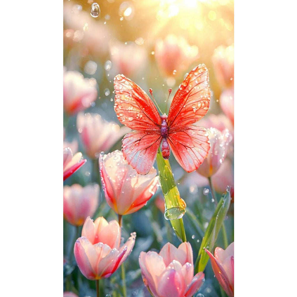 Diamond Painting - Full Square - Pink Butterfly (40*70CM)