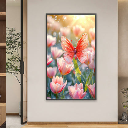 Diamond Painting - Full Square - Pink Butterfly (40*70CM)