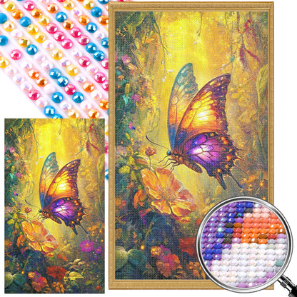 AB Diamond Painting - Full Round - Butterfly In The Forest (40*70CM)