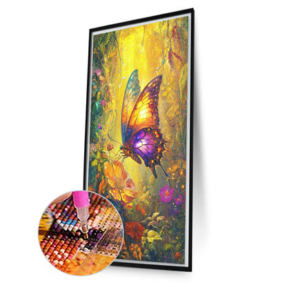 AB Diamond Painting - Full Round - Butterfly In The Forest (40*70CM)