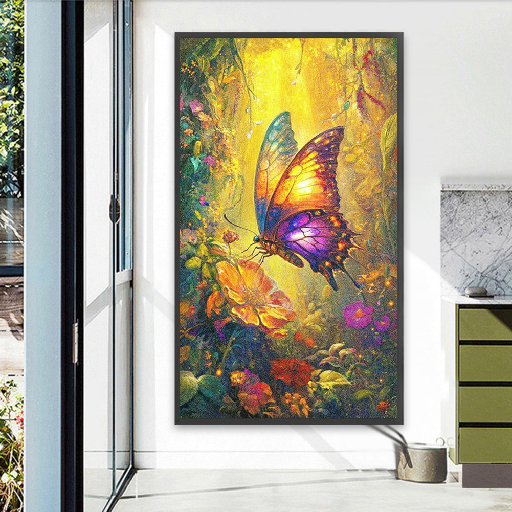 AB Diamond Painting - Full Round - Butterfly In The Forest (40*70CM)