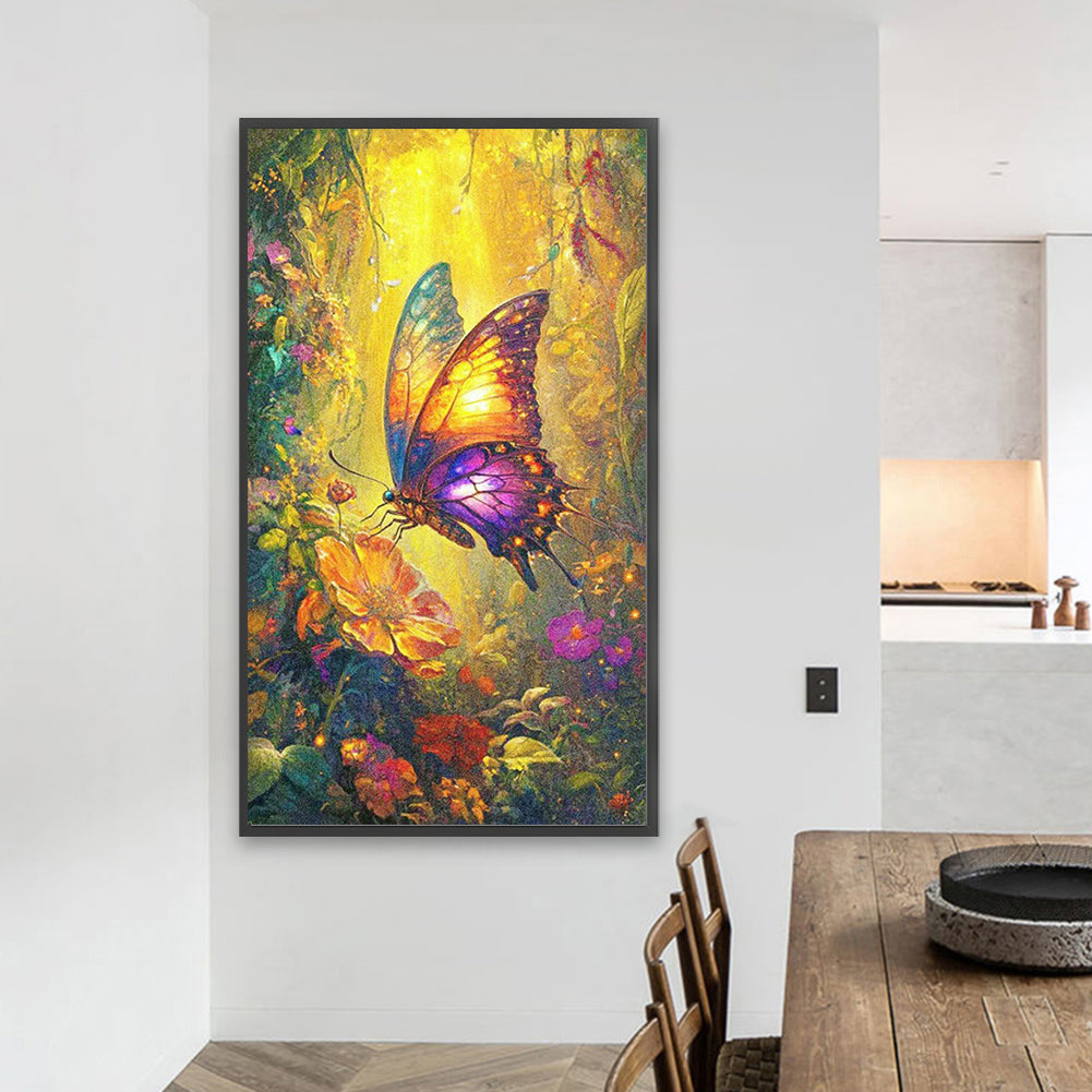 AB Diamond Painting - Full Round - Butterfly In The Forest (40*70CM)