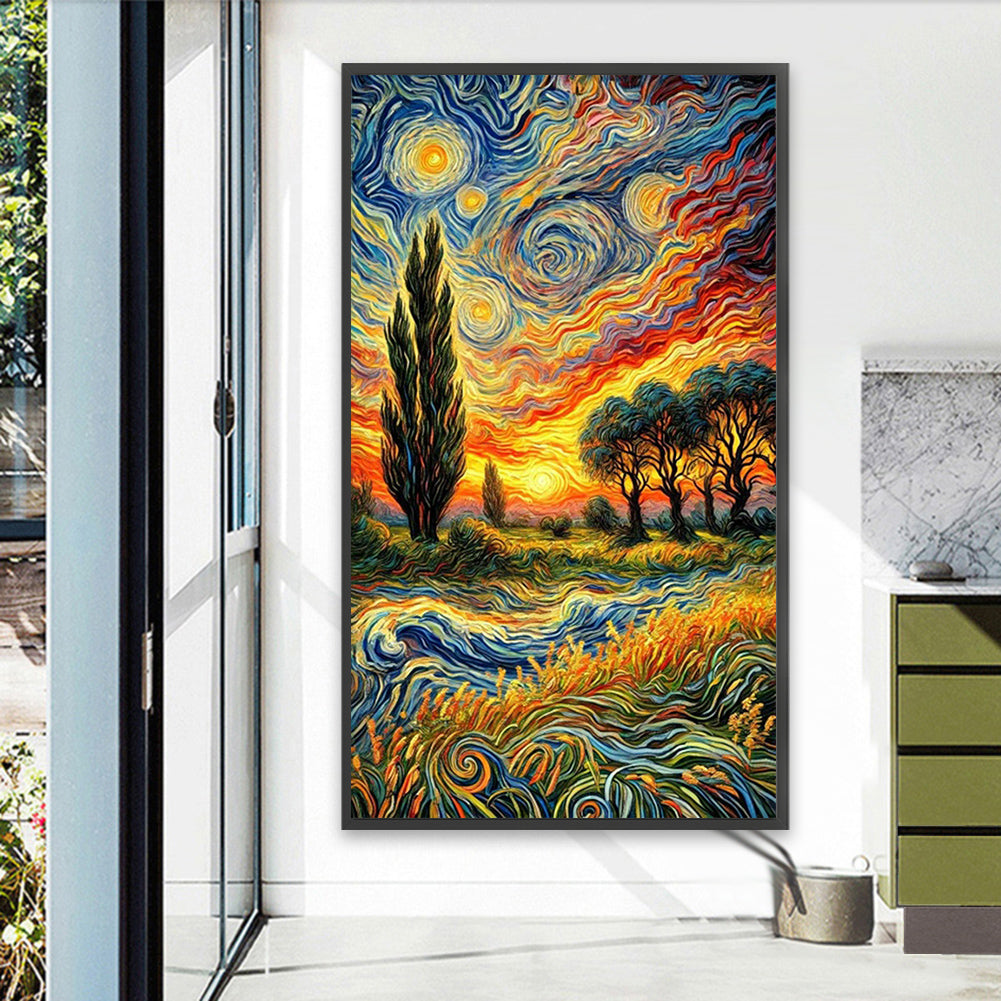 AB Diamond Painting - Full Round - Van Gogh Wheat Field (40*70CM)
