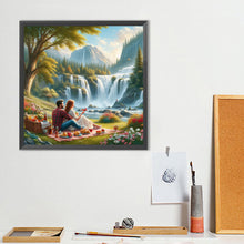 Load image into Gallery viewer, Diamond Painting - Full Round - Couple And Waterfall (40*40CM)
