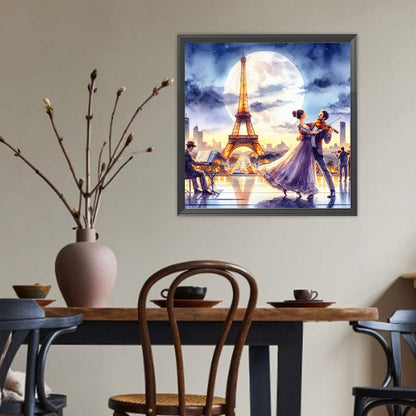 Diamond Painting - Full Round - Dancing Under The Eiffel Tower (40*40CM)