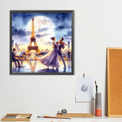 Diamond Painting - Full Round - Dancing Under The Eiffel Tower (40*40CM)
