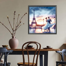 Load image into Gallery viewer, Diamond Painting - Full Round - Romantic Couple Under The Eiffel Tower (40*40CM)
