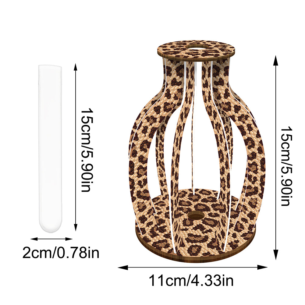 Wooden Beautiful Pattern Diamond Mosaic Rhinestones Vase 5D DIY Diamond Art Vase