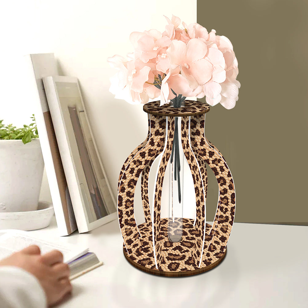 Wooden Beautiful Pattern Diamond Mosaic Rhinestones Vase 5D DIY Diamond Art Vase