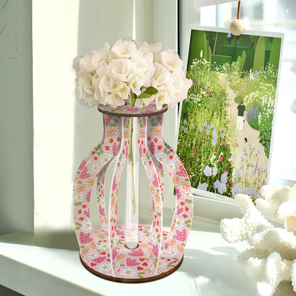 Wooden Beautiful Pattern Diamond Mosaic Rhinestones Vase 5D DIY Diamond Art Vase
