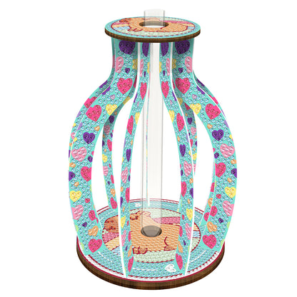 Wooden Beautiful Pattern Diamond Mosaic Rhinestones Vase 5D DIY Diamond Art Vase