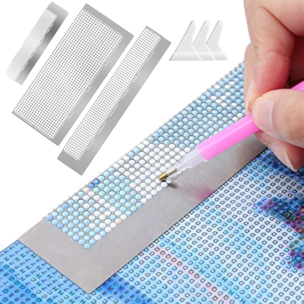 3Pcs Stainless Steel Diamond Painting Ruler 400 800 1020/216 400 800 Blank Grids