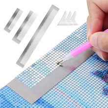 Load image into Gallery viewer, 3Pcs Stainless Steel Diamond Painting Ruler 400 800 1020/216 400 800 Blank Grids
