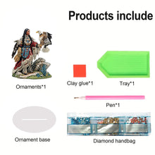 Load image into Gallery viewer, Acrylic Special Shaped Indians Diamond Painting Tabletop Ornaments Kit for Home
