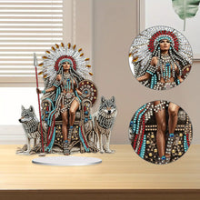 Load image into Gallery viewer, Acrylic Special Shaped Indians Diamond Painting Tabletop Ornaments Kit for Home
