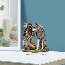 Load image into Gallery viewer, Acrylic Special Shaped Indians Diamond Painting Tabletop Ornaments Kit for Home
