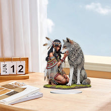 Load image into Gallery viewer, Acrylic Special Shaped Indians Diamond Painting Tabletop Ornaments Kit for Home
