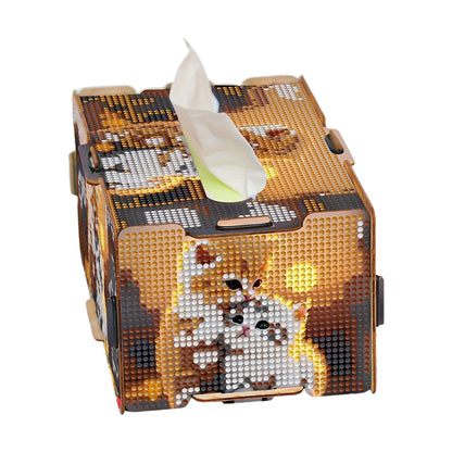 Wooden Colorful Pattern 5D Diamond Painting Tissue Holder Diamond Art Tissue Box