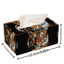 Load image into Gallery viewer, Wooden Colorful Pattern 5D Diamond Painting Tissue Holder Diamond Art Tissue Box
