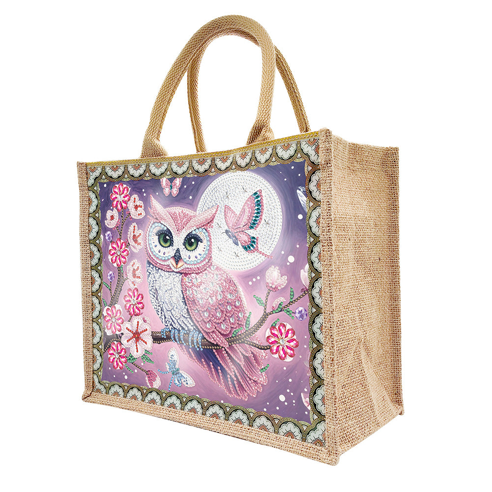 Waterproof Animal DIY Rhinestones Handbag Art Kit Girl Tulips for Outdoor Travel