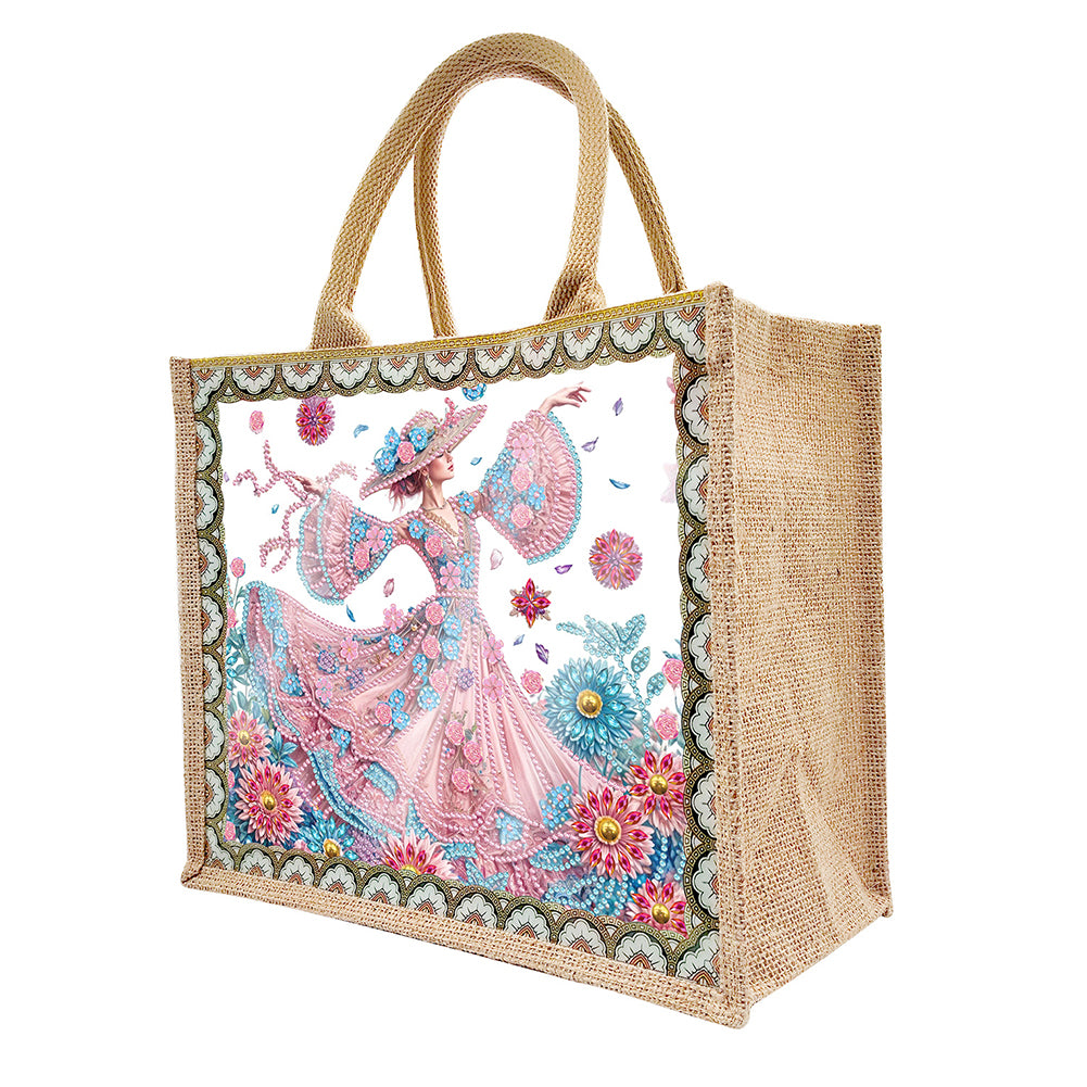 Waterproof Animal DIY Rhinestones Handbag Art Kit Girl Tulips for Outdoor Travel