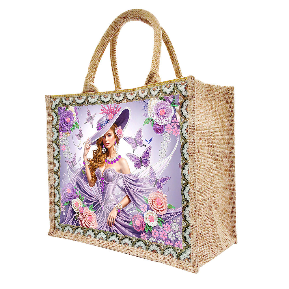 Waterproof Animal DIY Rhinestones Handbag Art Kit Girl Tulips for Outdoor Travel