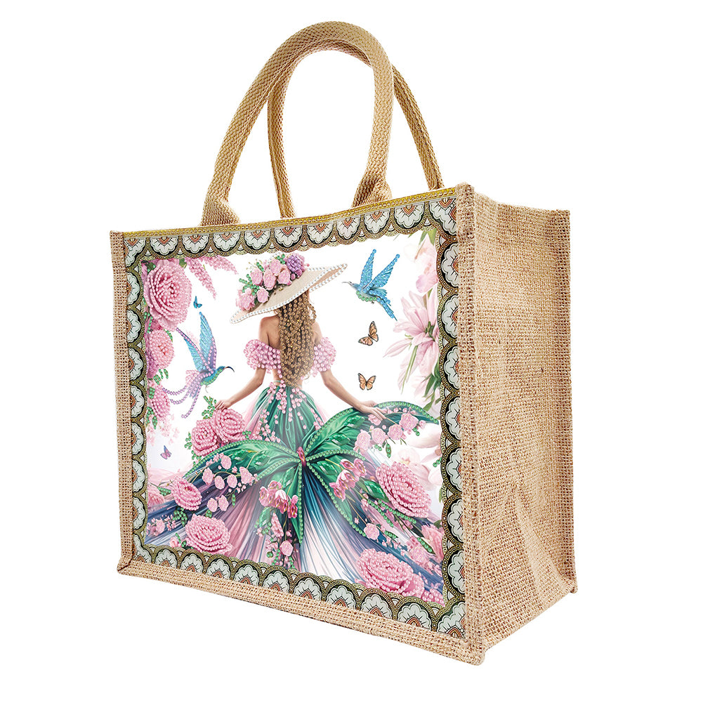 Waterproof Animal DIY Rhinestones Handbag Art Kit Girl Tulips for Outdoor Travel